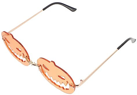 BESPORTBLE Personalisierte Für Halloween Hohle Partybrille Im Design Mit Goldenen Rahmen Orangefarbener Gläsern Für Kostümpartys Karneval