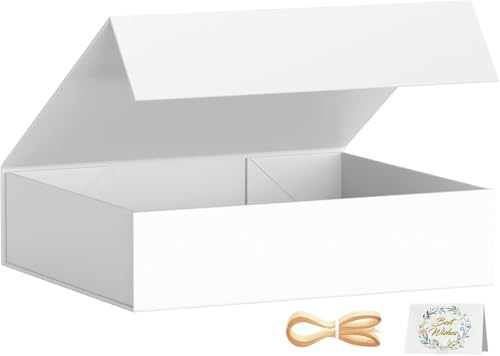 1 Packung Geschenkboxen, 30 x 20 x 7,6 cm Geschenkboxen für Geschenke mit Deckel, Magnetverschluss, rechteckig, faltbar, für Trauzeugen, Antragsbox, Hochzeit, Weihnachten, Halloween