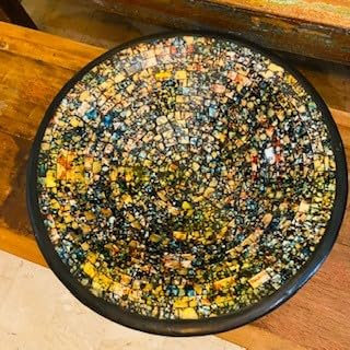 Plateau Vide Poches Mosaïque Verre Centre Table