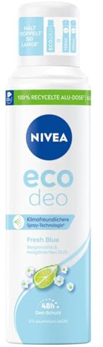 6er Pack - Nivea Deospray Eco 0% Aluminium - Fresh Blue - 125ml