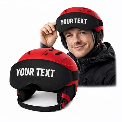 Ferocity Helmvisier überzug PERSONALISIERT mit Text - Visierschutz Universelle Passform Visier Schutzabdeckung | Ski Goggle Cover, Unisex | Schutzhülle Elastisch, Mikrofaser, Kratzschutz [165]
