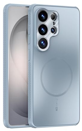 MagSafe Handy Hülle für Samsung Galaxy S26 Ultra mit Linsenschutz & Belüftung Frosted Hellblau