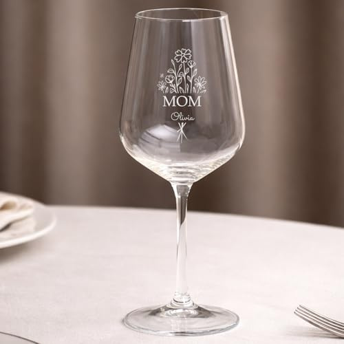 Wanapix | Copa de Vino Personalizada | Regalo Día de la Madre | Flores