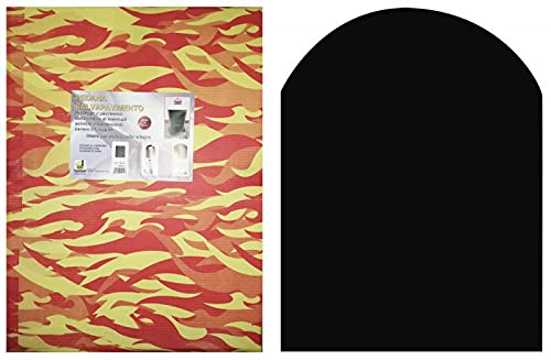 sol noir mat de protection pour poêle à bois et à granulés cm. plates-formes 80x90