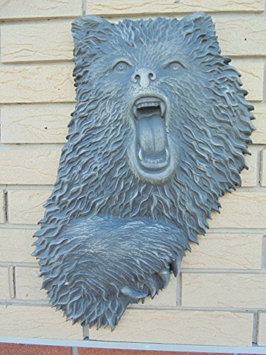 Deine Gartenoase Grizzly-Bär..Wandrelief..Steinguß Frost und Wetterfest