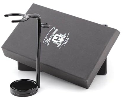 Haryali London, porte-rasoir pour rasoir, fabriqué en acier inoxydable avec finition en couleur noire, parfait pour tous les types de brosses et rasoirs