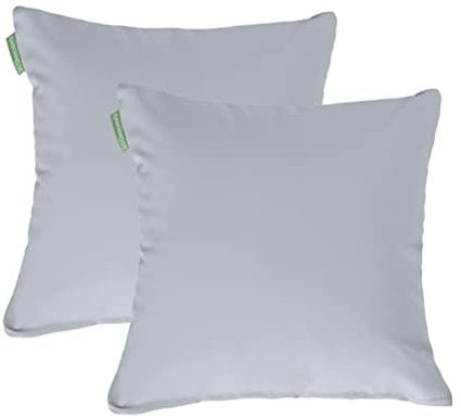 Gardenista 18 Garden Scatter Cushion | Outdoor Water Resistant Garden Furniture Pillow | Soft and Comfy Patio Furniture Cushions | Throw Pillows for Sofa, Couch, Balcony - 2 Pack (Grey)