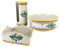 Set 3 pz. Porta piatti + Porta bicchieri + Portatovaglioli in ceramica siciliana di Caltagirone fatta a mano
