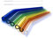 Safe2bio 20 cm x 8 mm Pailles en Verre Coloré (Lot de 6 Avec 2 Brosses de Nettoyage) Courbé