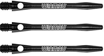 WINMAU Lasergeätzte Aluminium Schwarz Mittel Dart Stiele - 1 Satz pro Packung (insgesamt 3 Wellen)