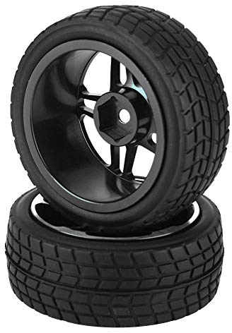 Fernbedienung Autoreifen, 2 Stücke Rc LKW Auto Gummirad Reifen Für/Hsp/Hpi/Hobbyking/Traxxas/Losi/Vrx/Lrp/Zd Rennwagen 1/10 On-Road(Schwarz) Auto-Modelle