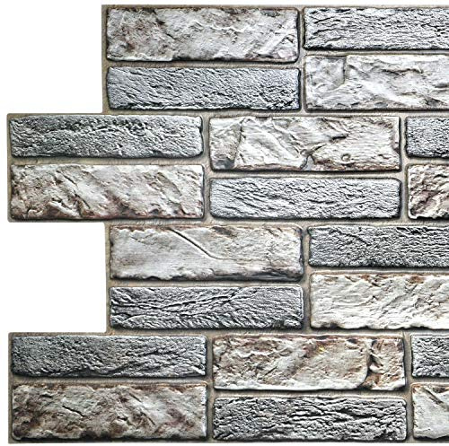 Untitled 3D-Wandpaneele PVC | Stein Optik | 1-20 Platten - 0.5-10 m² | Für Wohnzimmer, Küche & Bad | Einfache DIY-Montage (1, Light Expansi Stone)