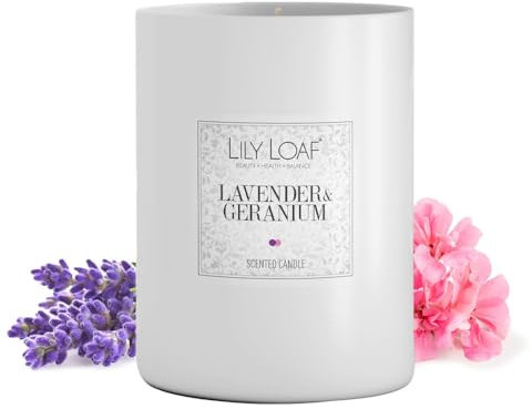 Lily & Loaf Lavender & Geranium Toxin-Free, Soy Wax Candle - 40 Hours Burn Time
