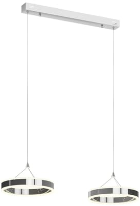 Lucande LED Lyani dimmbar (Modern) in Chrom aus Metall (2 flammig,) Wohnzimmerleuchte