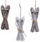 LS-LebenStil 3X Deko-Objekt Skier Stöcke 17cm Fellimitat Winter Christbaum-Hänger Nostalgie