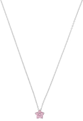 Amor Kette mit Anhänger 925 Sterling Silber Damen Halsschmuck, mit Zirkonia synth., 42+3 cm, Silber, Kommt in Schmuck Geschenk Box, 2023039