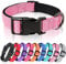 HEELE Dog Collar, Reflective Dog Collar, Soft Neoprene Padded Breathable Nylon Pet Collar Adjustable for Small Dogs, Pink, S(26-38cm)