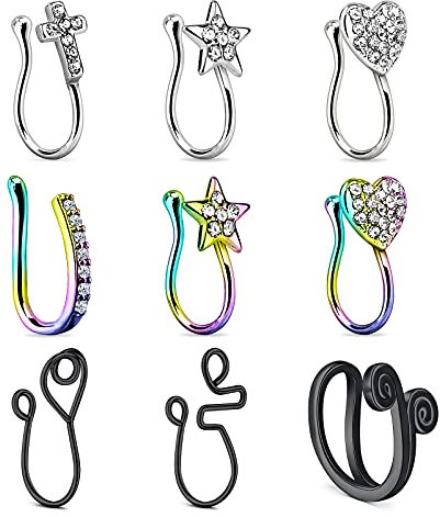 D.Bella Fake Nasenpiercing Clip on Nasenringe Gefälschte Nasenringe für Frauen Nasenmanschette für Keine Piercing Nase Faux Piercing Schmuck