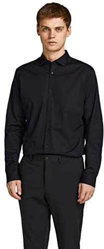 JACK & JONES Herren Freizeit Hemd JPRBLACARDIFF Slim Fit Schwarz Blau Weiss, Größe:XS, Farbe:Black Slim FIT 12201905