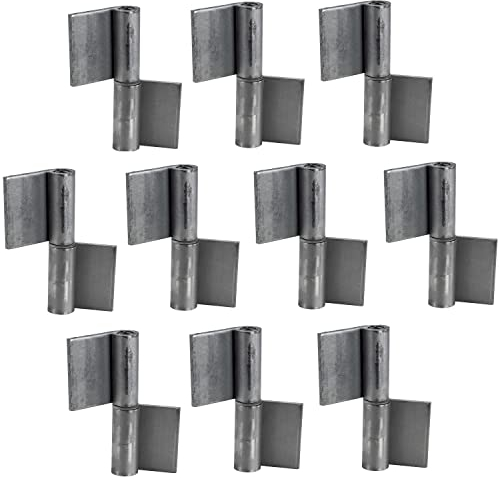 Gedotec Bisagras para soldar | 10 unidades – banda de soldadura para puertas de metal | bisagra de soldadura de 80 mm de altura | DIN derecha | Bisagra resistente para puerta de jardín y maquinaria