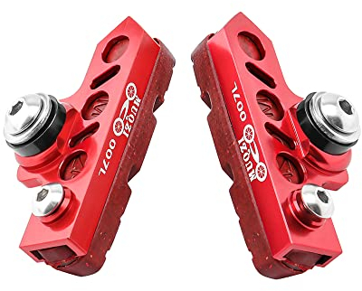 Fahrrad C Bremssattel Verlängerter Bremsbelag (Set von 2) Fahrrad Verschleißfeste Austauschbare Kohlefaser Felge für Rennrad, MTB, Klapprad (Rot-Rot)