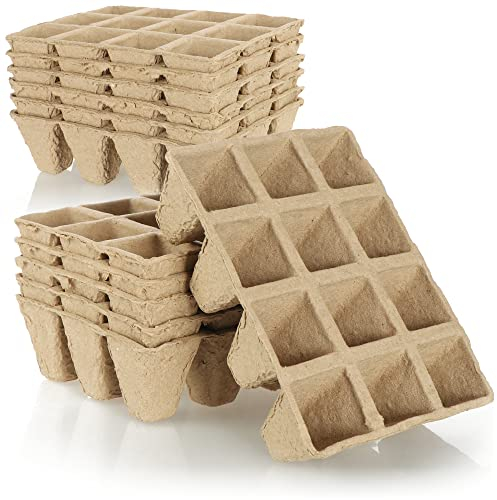 com-four® 12x Macetas de Cultivo para 12 Plantas Cada una - Bandeja para macetas para Flores - Bandeja de Cultivo (12 Piezas - macetas de plántulas)