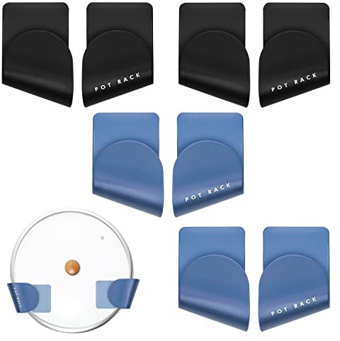 XPOOP 8 Stück Topfdeckelhalter Selbstklebende Topfdeckel Organizer Topfdeckel Wandhalter Topfdeckel Rack für zu Hause Küche Plastik Wandmontage Topfdeckelhalter