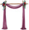 Querbehang 70*550cm, Hochzeitsbogen Vorhang Deko, Hochzeit Vorhang Chiffon Stoff, Vorhänge Hochzeit Bogen, Vorhang Organza Stoff Tüll Dekorationen Party Hintergrund Traubogen Dekostoff (Lila Rot)