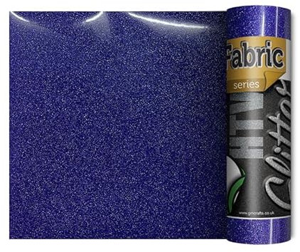 Cricut Joy Compatible Glitter Iron On Vinyl | Brilliant & Sparkling Heat Transfer Vinyl for Use On Fabrics | Shimmering Effect | Available in A Large Variety of Colours (Royal Blue)