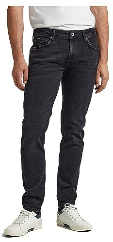 Pepe Jeans Men's Hatch Regular Jeans, Black (Denim-xv1), 28W / 30L