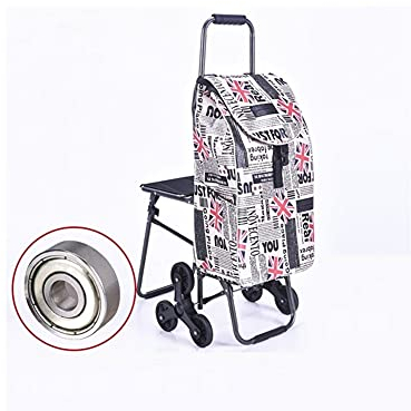 JYCCH Carro de Compras Plegable Carro de Compras con Bolsa Impermeable Carro de Compras con Estructura de Acero Carro para Subir escaleras Bolsa de Almacenamiento para Compras, comestibl