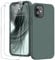 GOODVISH 3 in 1 für iPhone 12 Mini Hülle mit 2 Stück Schutzfolie, Liquid Silikon Rundumschutz Handyhülle, mit Weichem Mikrofaser Innenfutter Stoßfestes Schutzhülle iPhone 12 Mini, Piniengrün