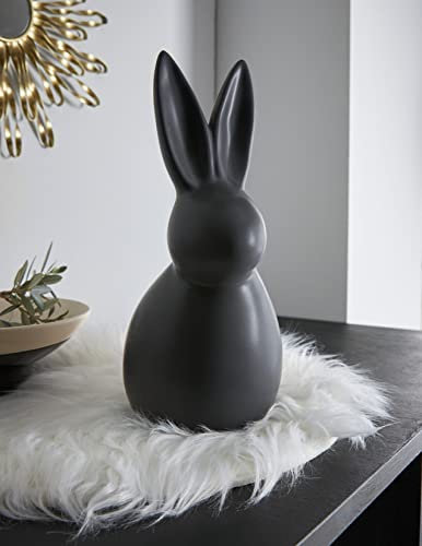 Dekofigur Hase Black aus Porzellan, matt-schwarz, 26 cm hoch, Osterdeko, Osterhase, Hasenfigur