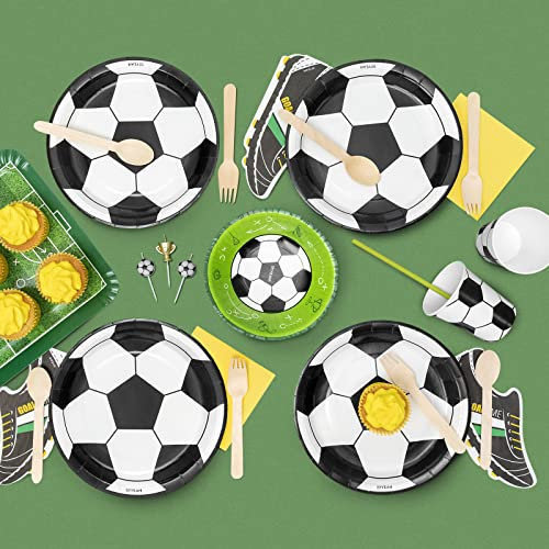 12 Personas- Kit de Vajilla Premium 116 piezas para Fiesta Infantil temática de Fútbol - fiesta futbol cumpleaños niño, Decoración cumpleaños futbol, decoracion fiesta niños.
