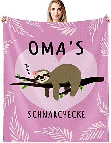 G-dake Geschenk für Oma, Lustige Faultier Decke Oma Geschenke zum Geburtstag Geburtstagsgeschenke Muttertagsgeschenke Geschenkideen, Kuscheldecke Flauschig 150x200cm