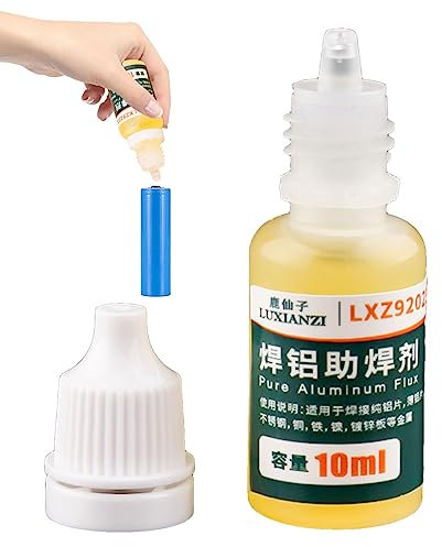 Tioheam Flussmittel für Aluminium, 10 ml spülfreie DIY-Lötflüssigkeit, Lötzubehör für Batterie, Zinn, verzinktes Kupferblech, Edelstahl