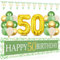 50 Geburtstag Deko Grün Gold, Lange Happy 50th Birthday Banner 210×40cm, Luftballon 50. Geburtstag und Dreieckiges Flaggen, Grün Gold Geburtstagsdeko für 50 Frauen Mann