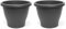 AC - Pack de 2 Macetas Mediterráneas - Plástico Resistente - Ideal para el Hogar, Plantas, Jardín, Decoración. - Cuidado de Plantas - Forma Redonda - 30 cm - Color Gris