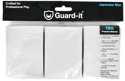 Guard-it - 150 Matte White Small Japanese Size Trading Card Sleeves - Premium Deck Protectors for Yu-Gi-Oh, Cardfight!! Vanguard & Photocards…