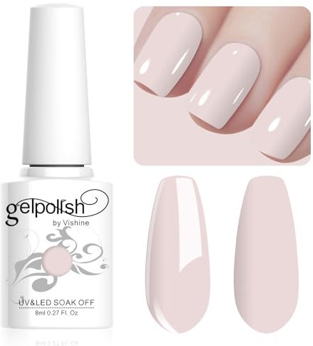Vishine 8ml Vernis à Ongles Gel Semi Permanent Couleur Beige,Vernis Semi Permanent Soak Off UV LED Gel Polish Nail Art Manucure Salon DIY LM047