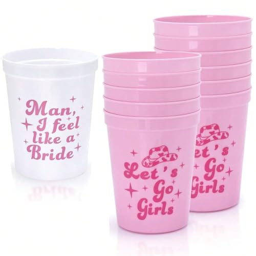 CYZJPRVN 12pcs Gobelets Décoration EVJF, Bride Tribe Tasse, EVJF Accessoire Team Bride, Accessoire EVJF Future Mariée, Tasses de Douche Nuptiale Cups, Bachelorette Party Cups
