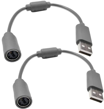 tinshow 2 Pack USB Breakaway Cable for Xbox One Xbox 360 Xbox Series X/s PC Replacement Dongle Breakable Cord Lead Fits Thrustmaster Ferrari Racing Steering Wheel Logitech G920 Driving Force (Grey)