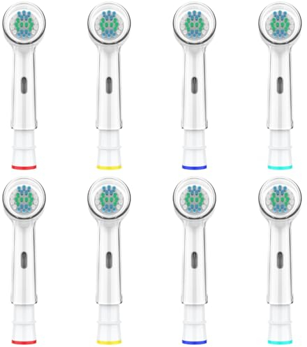 8 Stück Aufsteckbürsten kompatibel mit Oral B Inkl. 8er Schutzkappen, Ersatzbürstenköpfe für Oral B und Braun Elektrische Zahnbürsten