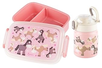 SIGIKID Kindergarten-Set Trinkflasche & Brotdose Rosa Pony,Onesize