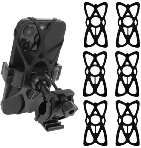 YUXIANLB 7 Pack Motorcycle Phone Mount X Grip Tether, Replacement Silicone Rubber Security Bands for Bike Phone Holder, Universal Cell Phone Mount for Motorcycle, Bike, Bicycle, Handlebar (Black)