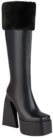 WKAYsIV Ginocchio-Traforati-Invernali Tacchi Donna Tacchi Alti 20CM Tacco sopra Il Ginocchio Stivali Stile Copertina della Rivista Modello di Stivali Lunghi Stivali Donna Alti Senza Tacco 38 59.99
