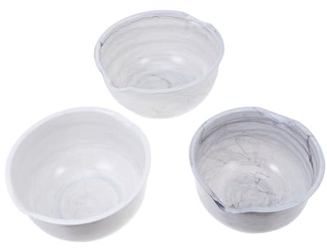 GREENADSCAPE 3pezzi Ciotole Di Plastica Marbling Per Insalata Ciotole Da Cucina Per Verdure e Frutta Per Conservare Alimenti e Servire Piatti