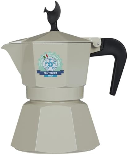 MOKAVIT Vespa World Days 2024 - Espressokocher Induktion, Mokka Maschine 3 Tassen, Moka Pot Induktion, Induktion Espressokocher 3 Tassen- Made in Italy (Grey)