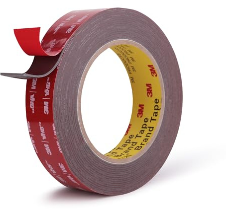 3M Double Sided Tape Heavy Duty Mounting Tape 4611F 25mm x 5.5m Strong Adhesive for Reliable Bonding Waterproof Foam Tape for Home Office Car Decorative Materials and Trims Grey