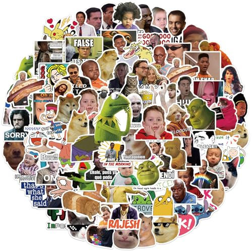 100 Stück Anime Sticker, Funny Aufkleber, Wasserdichte Vinyl Sticker für Wasserflaschen, Laptop, Skateboard, Gepäck und Scrapbook, Motorrad, Fahrrad, Aufkleber für Erwachsene Kinder